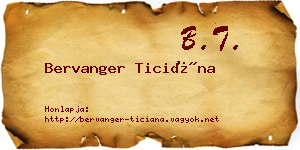 Bervanger Ticiána névjegykártya